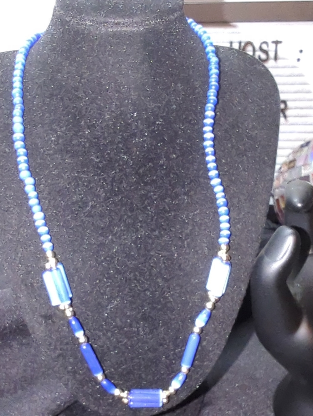Blue Beaded Lapis Lazuli Necklace - Women's Jewelry